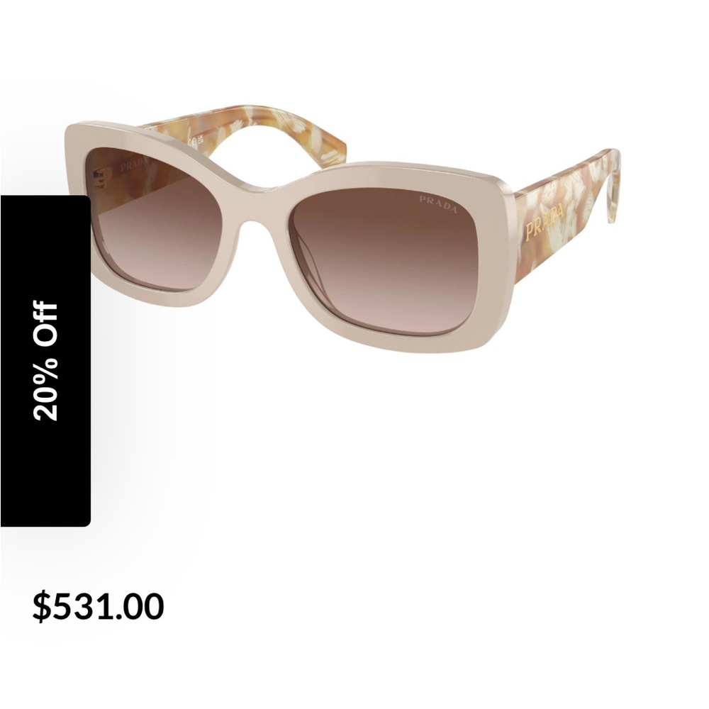 Prada Cream Oversized Sunglasses with Gradient Lenses